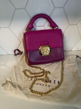 Ted Baker Two-Tone Fuchsia & Deep Magenta Mini Top-Handle Crossbody